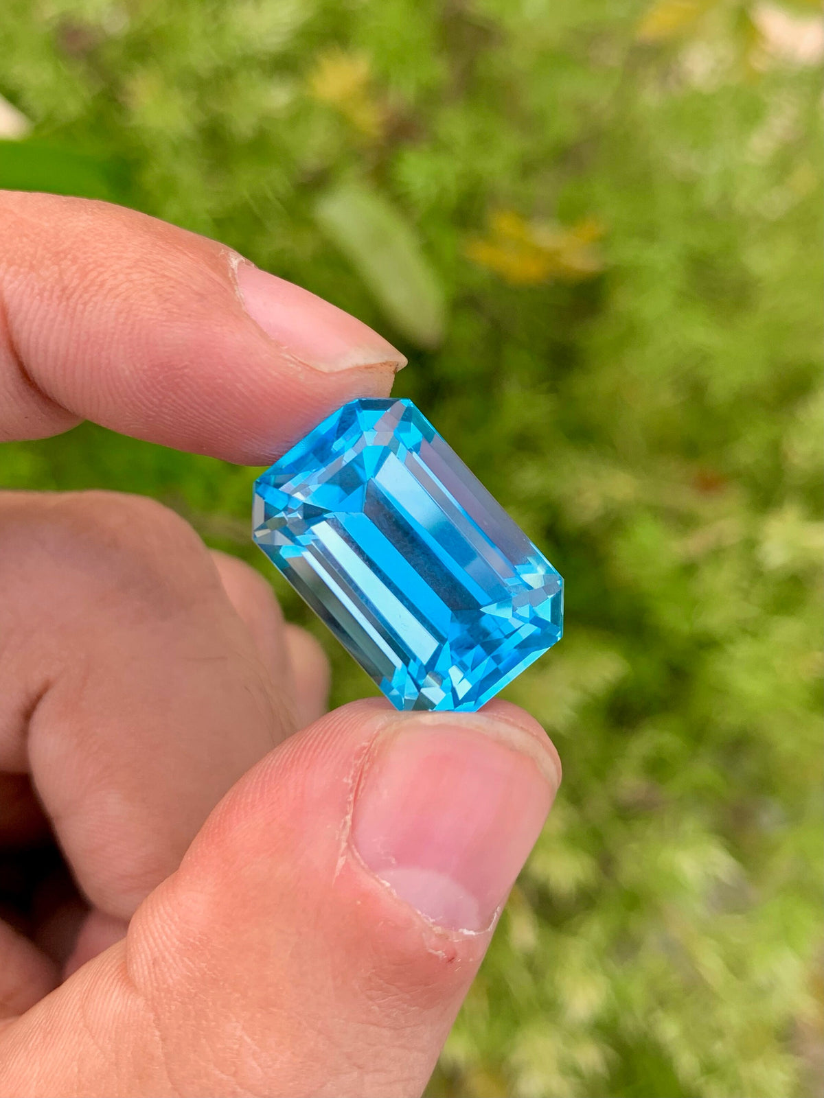Emerald Cut Swiss Blue Topaz Gemstone: December Birthstone, 34.20 CT