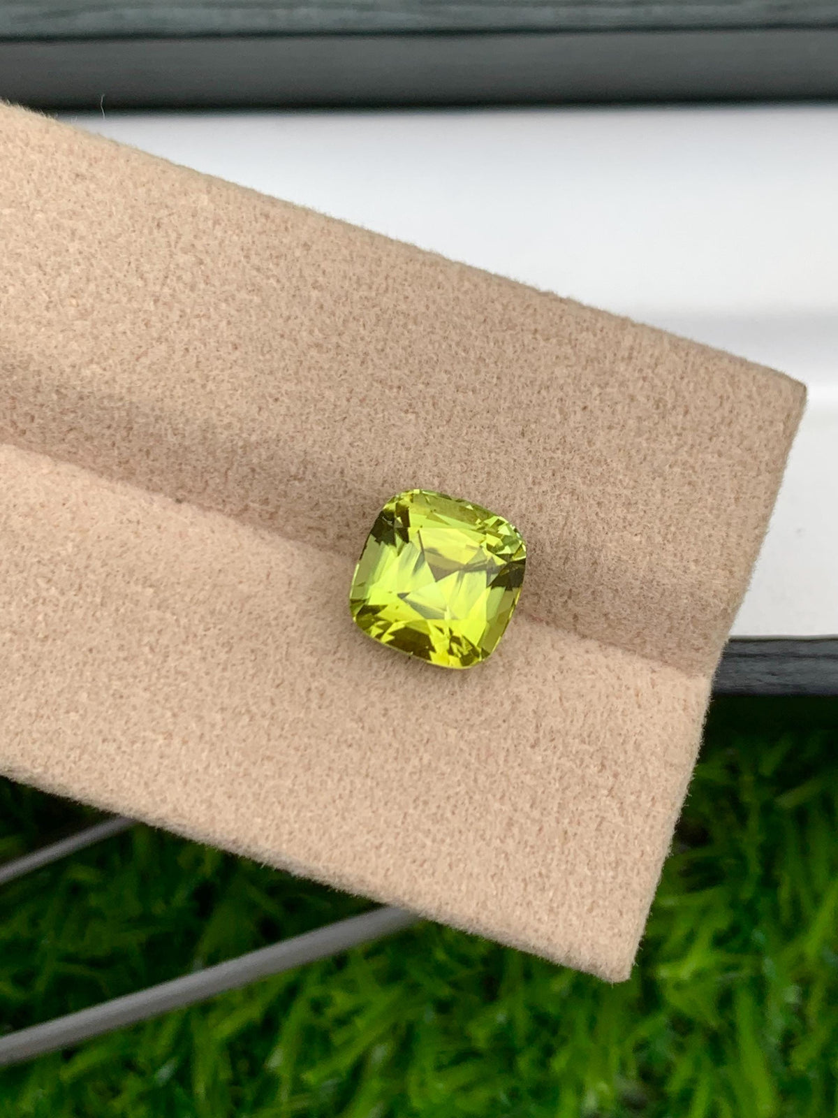 Lime Green Tourmaline Stone: 3.15 CT Cushion Cut Gemstone