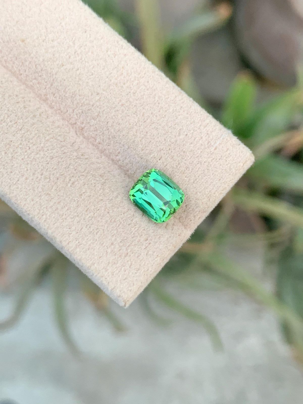 Natural Bluish Green Tourmaline Gemstone: Cushion Cut, 2.55 CT
