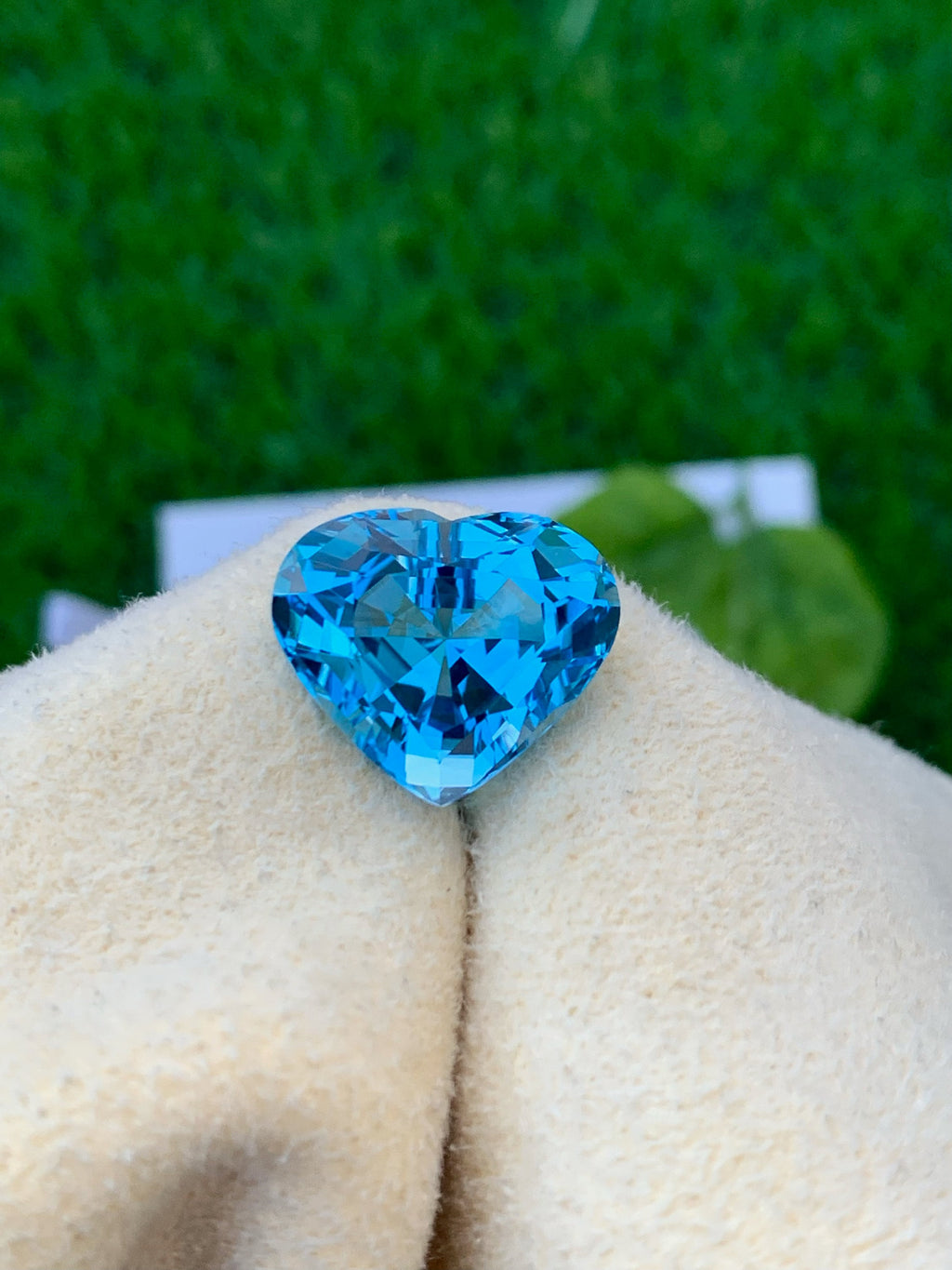 Heart Swiss Blue Topaz Gemstone: Faceted Loose Stone, 21.85 CT