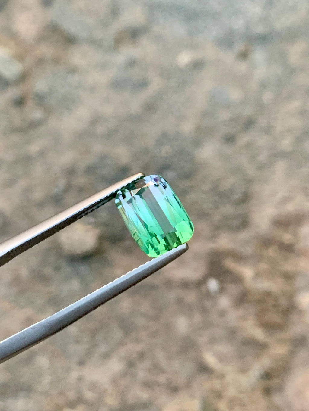 Natural Bluish Green Tourmaline Gemstone: Cushion Cut, 4.70 CT