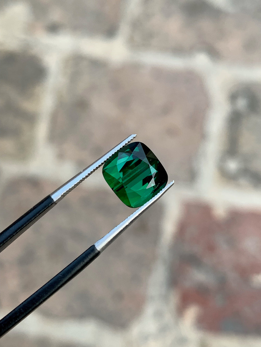 Bottle Green Tourmaline: 3.85 CTS Cushion Cut Gemstone, Afghanistan Origin