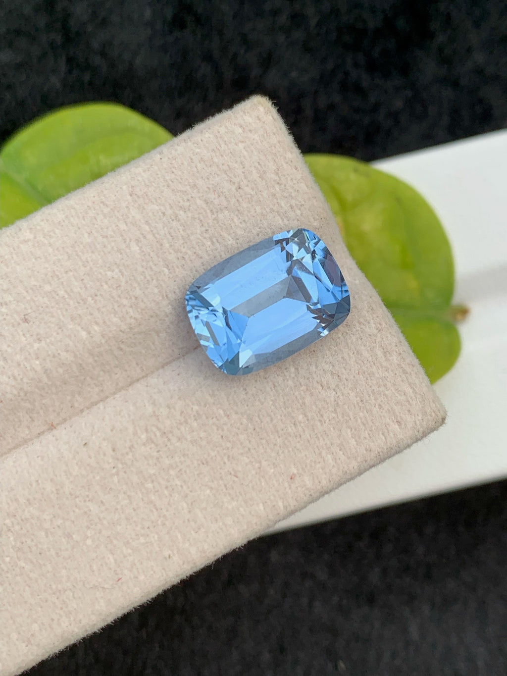5.20 CT Brazilian Aquamarine Loose Gemstone: Santa Maria Blue Cushion Cut