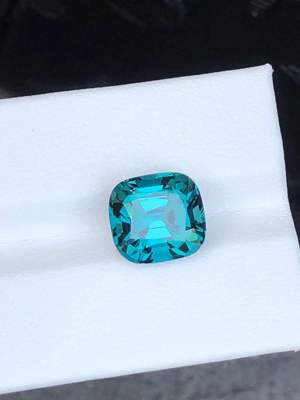 Gem Quality Lagoon Blue Tourmaline Gemstone: Cushion Cut October Birthstone, 6.45 CT