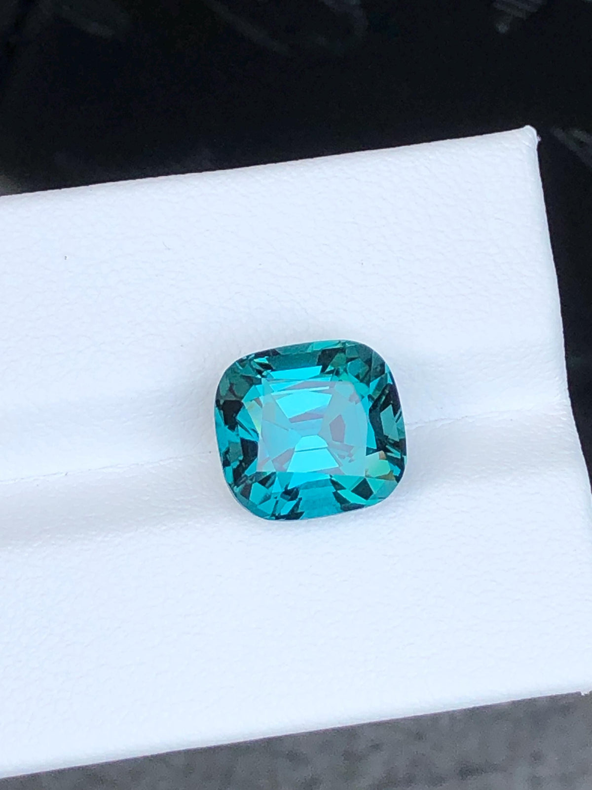 Gem Quality Lagoon Blue Tourmaline Gemstone: Cushion Cut October Birthstone, 6.45 CT