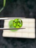 Lime Green Peridot Gemstone: 5 CT Cushion Cut, August Birthstone