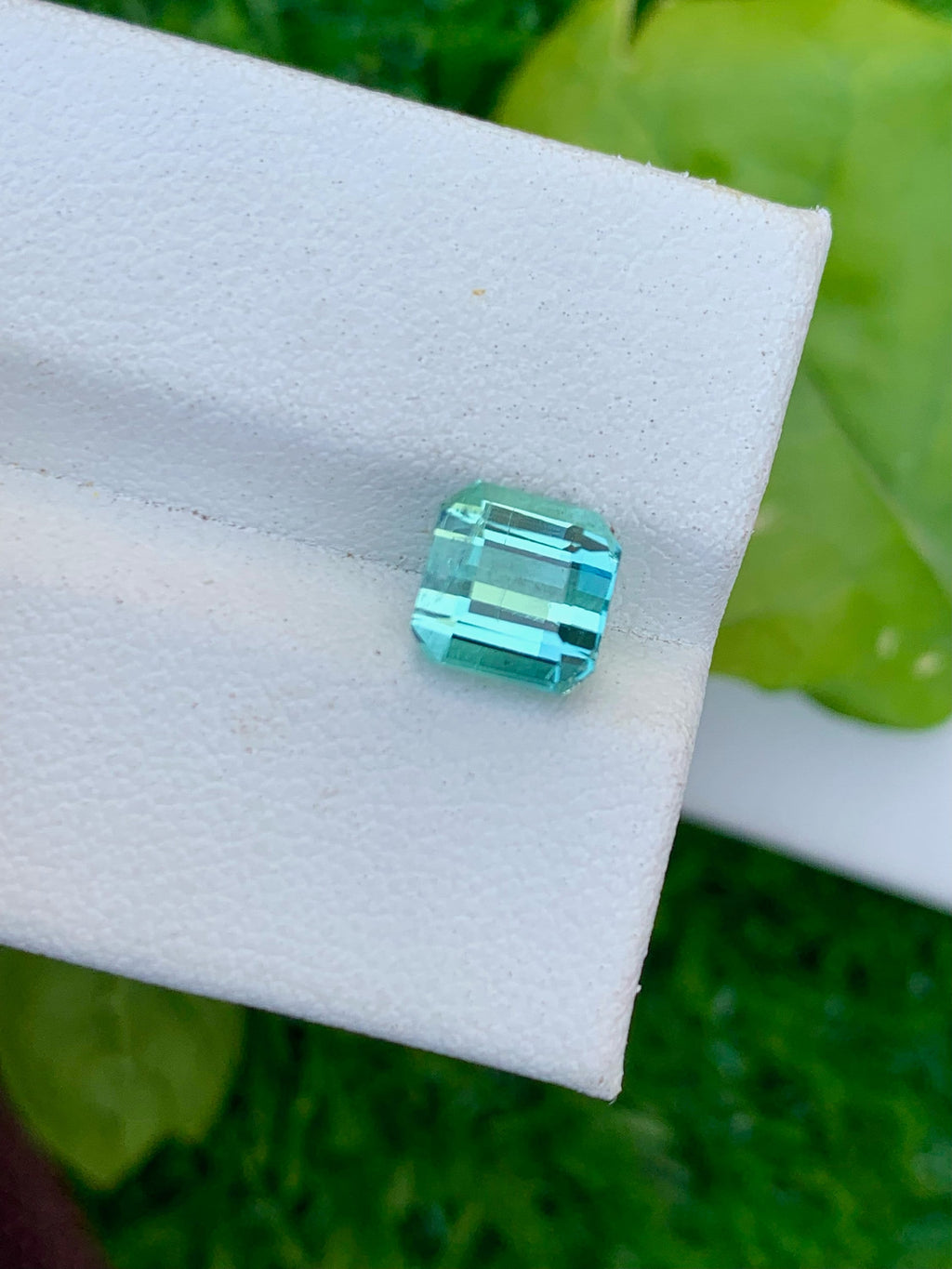 Ice Blue Tourmaline Gemstone: Square Cut, 2.05 CT, October Birthstone