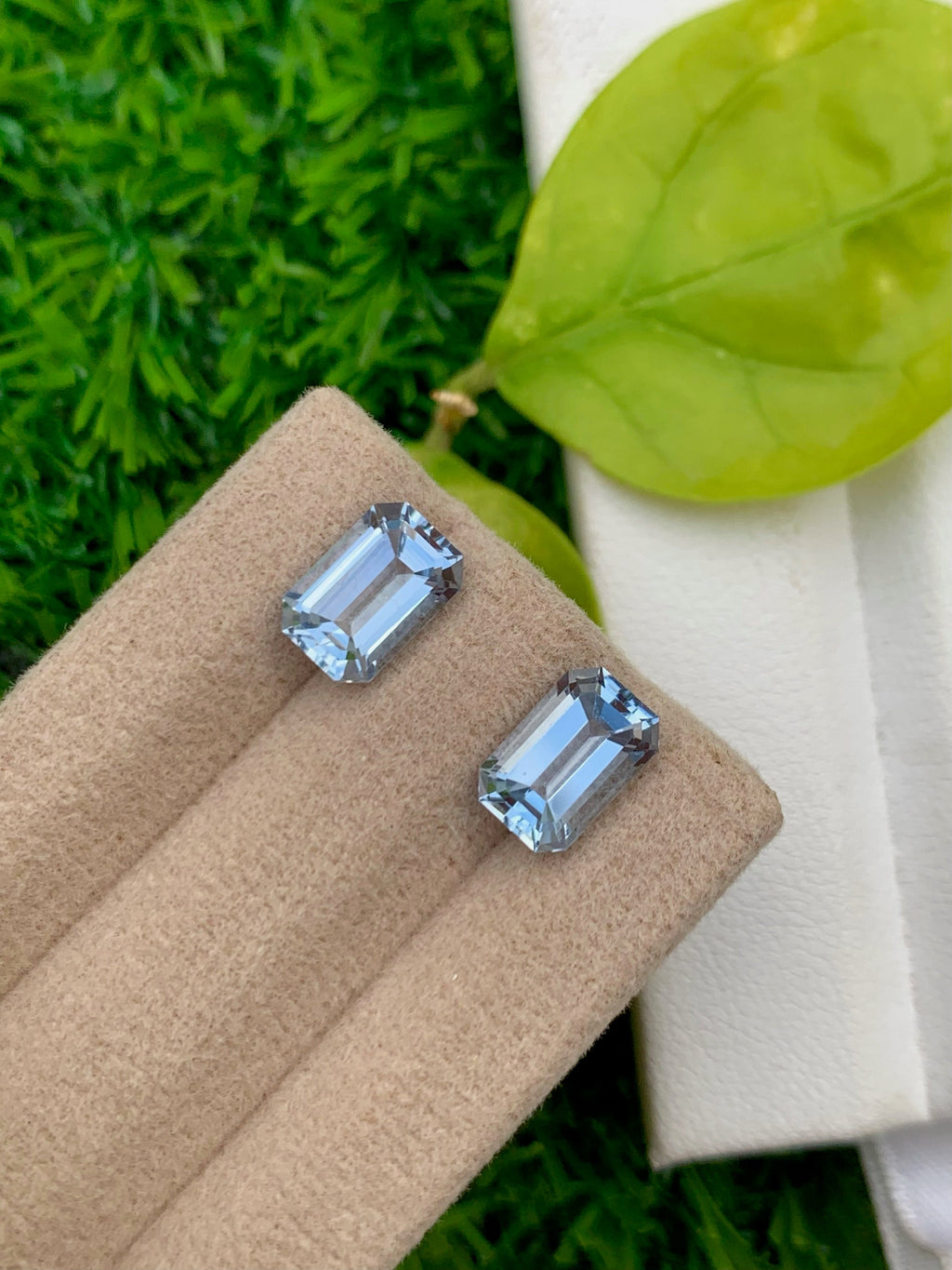 Santa Maria Blue Aquamarine Pair: Brazilian Emerald Cut Gemstones, 3.25 CT