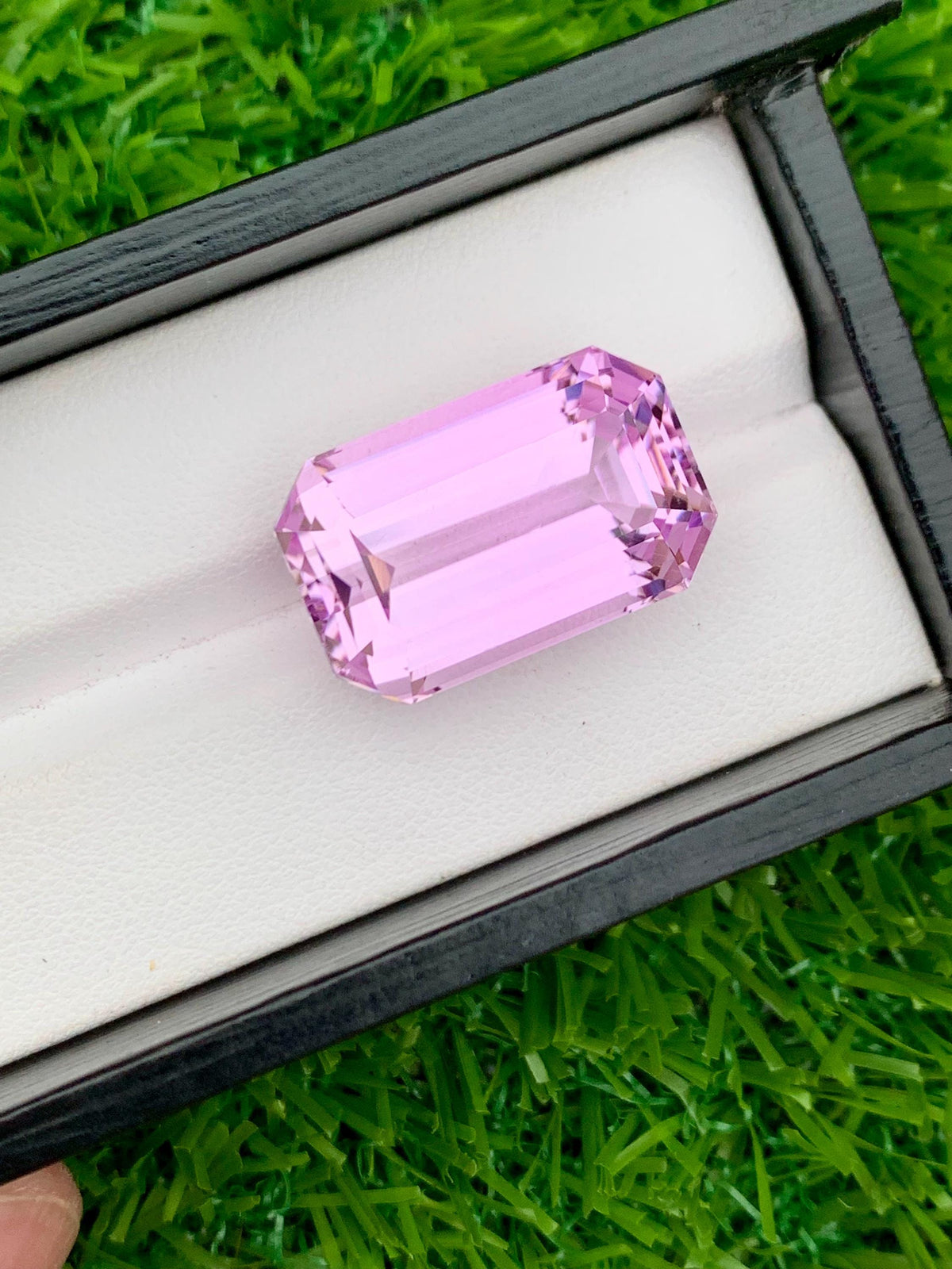 37.10 Carat Deep Pink Kunzite Gemstone: Emerald Cut, VSS Clarity