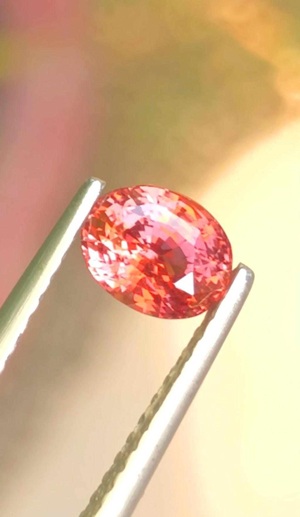 GRS Certified Padparadscha Sapphire 1 ct Oval Cut – Lively Orange-Pink Glow With Certificate