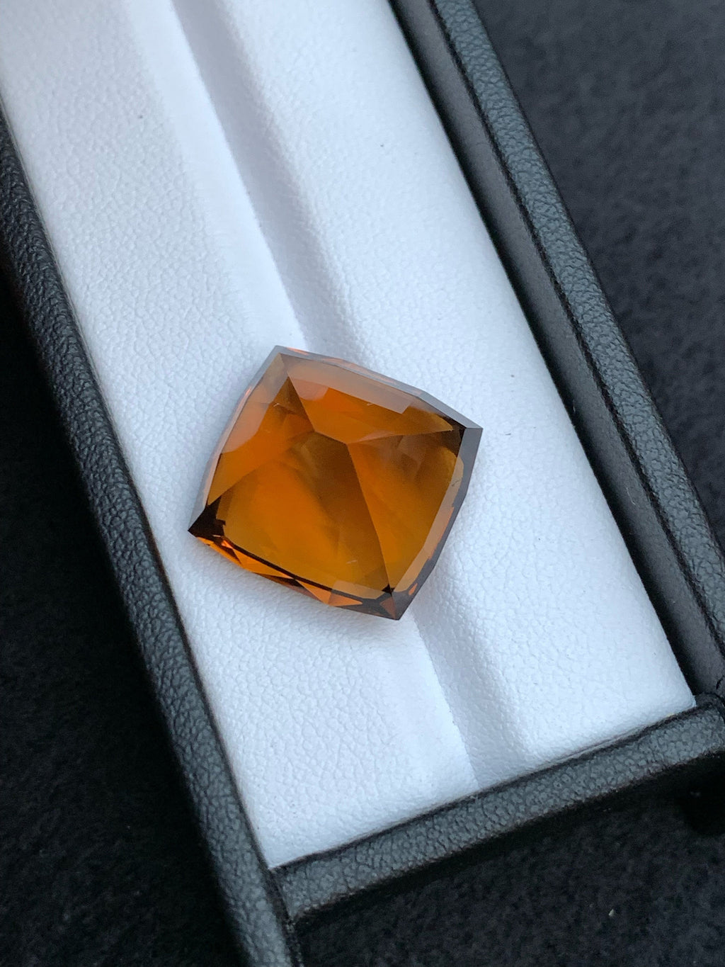 Natural Madeira Citrine Gemstone: Vintage Princess Cut, November Birthstone (25.50 Carat)