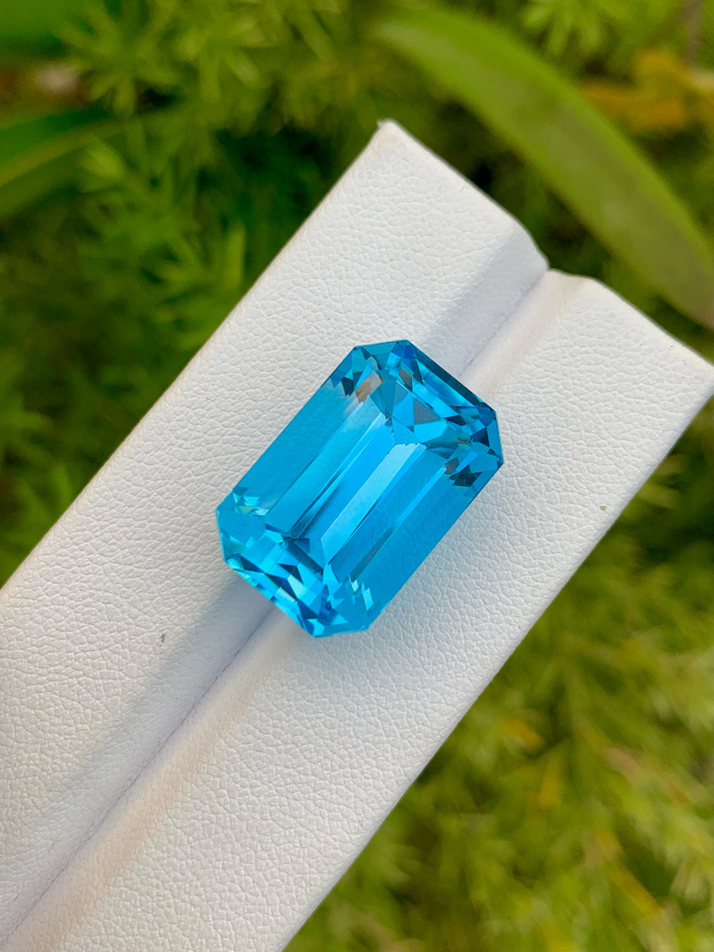 Emerald Cut Swiss Blue Topaz Gemstone: December Birthstone, 34.20 CT