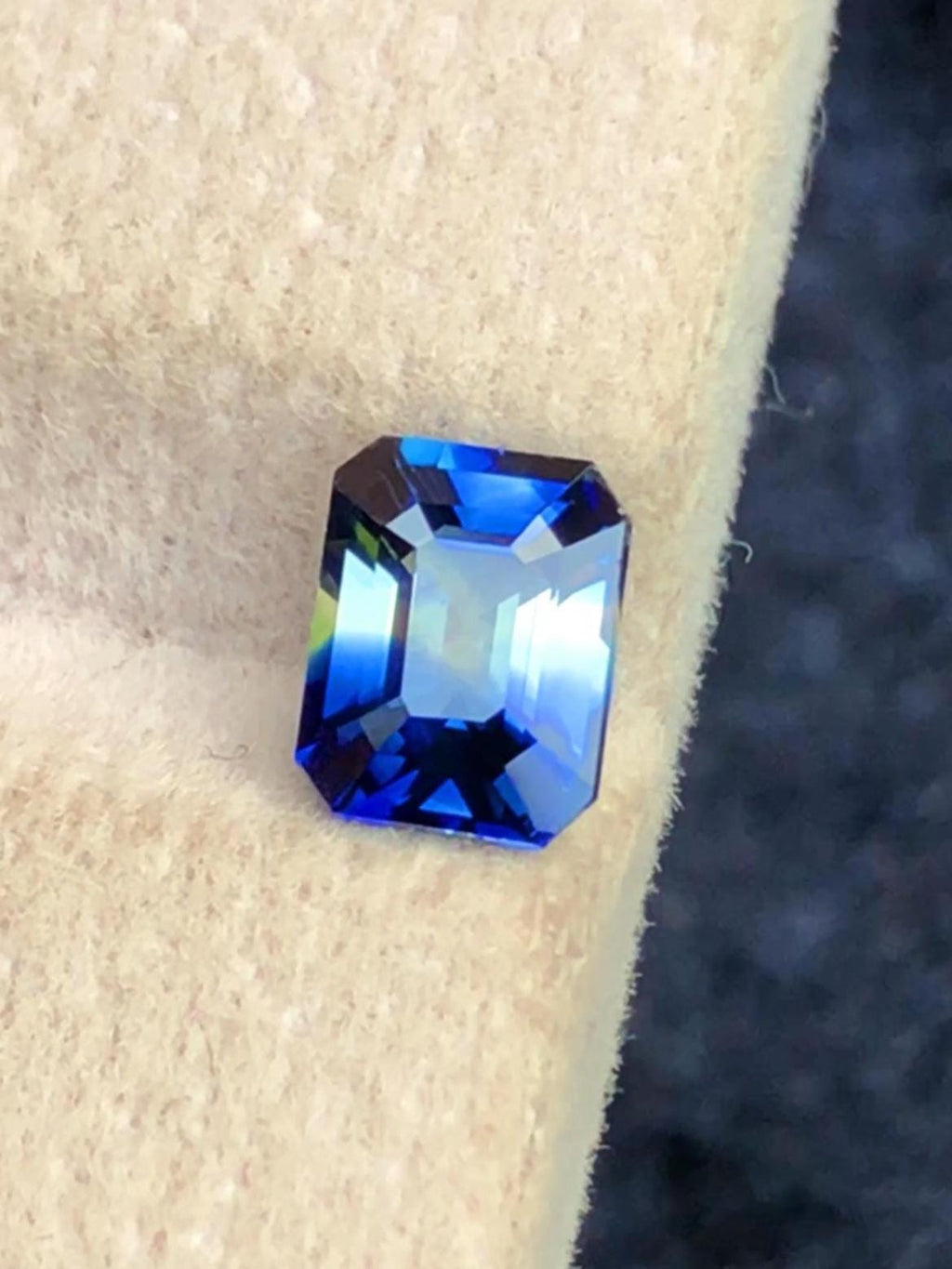 Parti Sapphire 1.14ct Emerald Cut – Bi-Color Gem from Sri Lanka