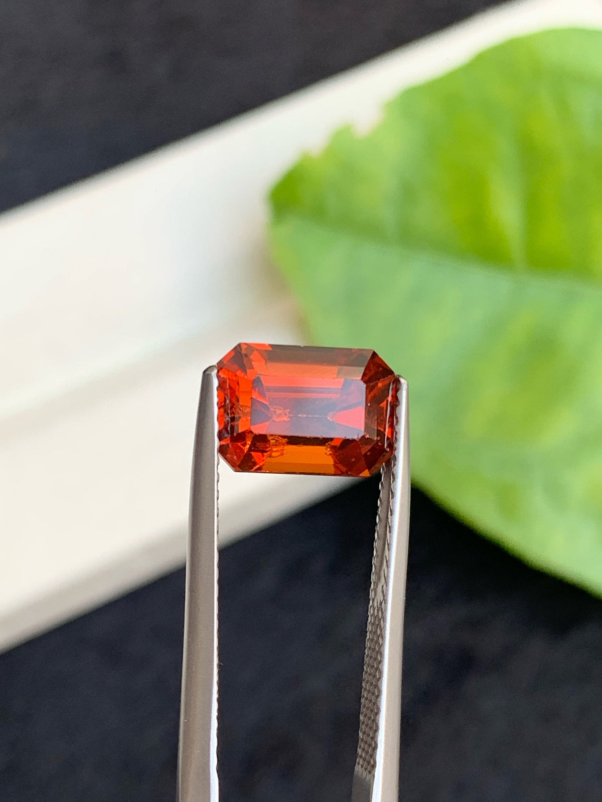 Emerald Cut Mandarin Garnet: Natural Fanta Color Gemstone (3.50 Carat)