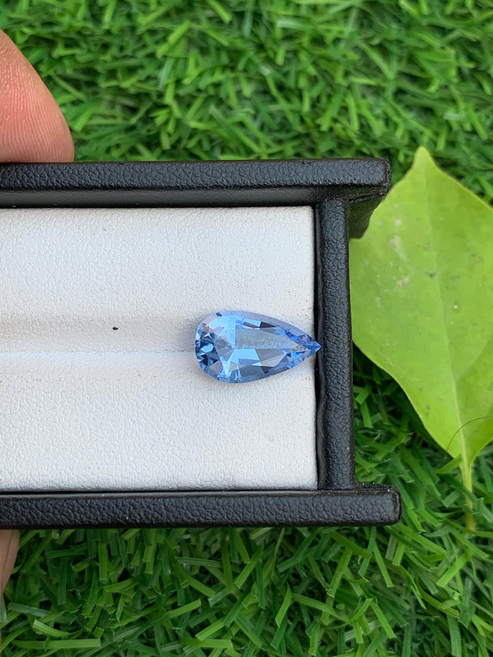 Natural Santa Maria Blue Aquamarine Gemstone: Pear Shape, 3.5 Carat