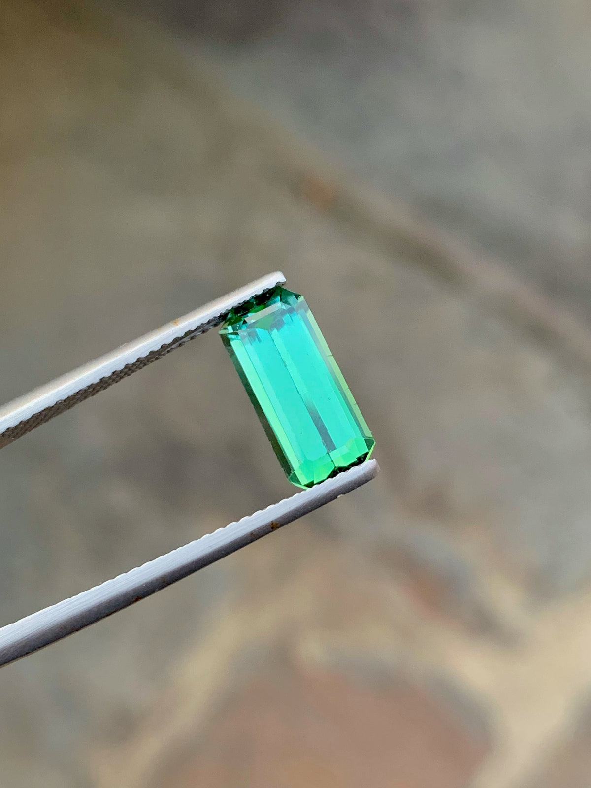 Emerald Cut Blue Green Tourmaline Gemstone: 2.90 CT, Afghanistan Origin