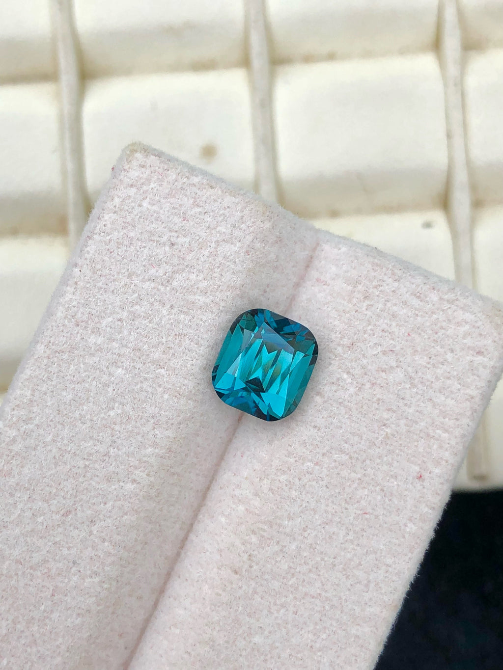 Lagoon Blue Tourmaline Gemstone: 2.05 CT Cushion Cut, Afghanistan