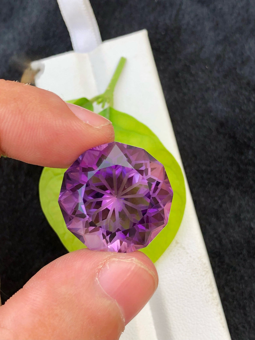 Flower Cut Amethyst Gemstone: 33.80 CT Loupe Clean Purple Stone
