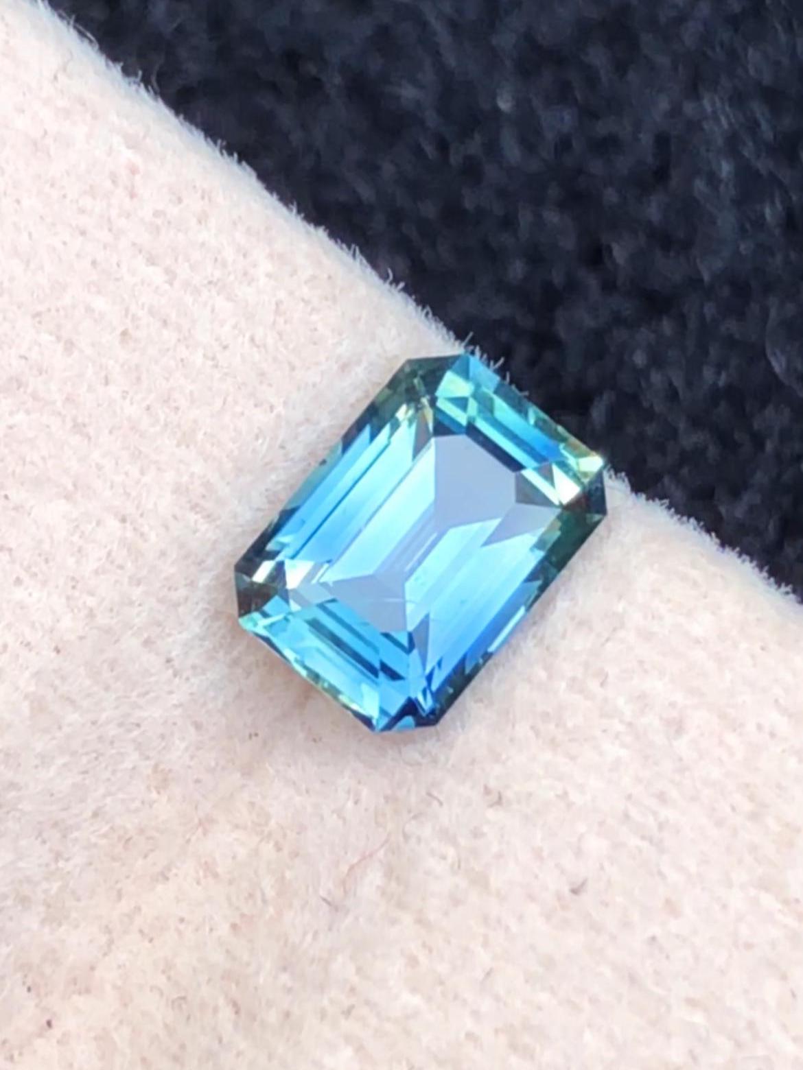 Teal Sapphire 1.05ct Emerald Cut – Madagascar Certified