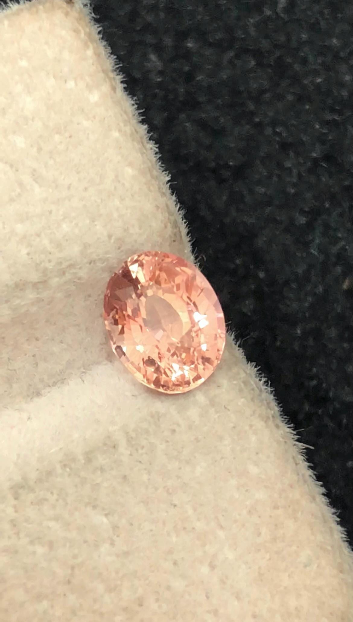 Padparadscha Sapphire 1.03 ct Oval Cut Madagascar  – Vibrant Light Orange-Pink Glow With Certificate