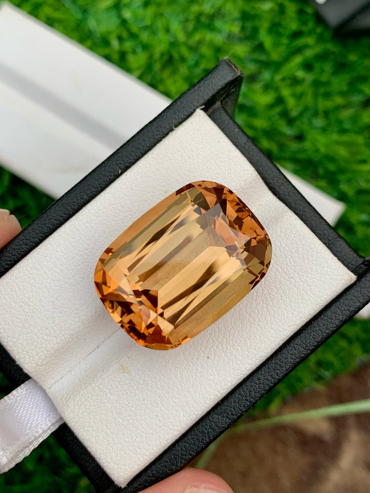 40.85 Carat Champagne Topaz Gemstone: Cushion Cut Natural Stone From Brazil