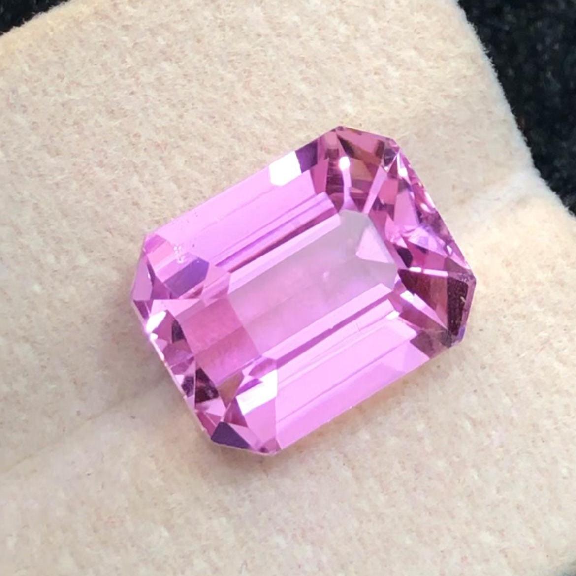 Peach Pink Kunzite 8.50 Carat Octagon Cut – Afghanistan Gemstone