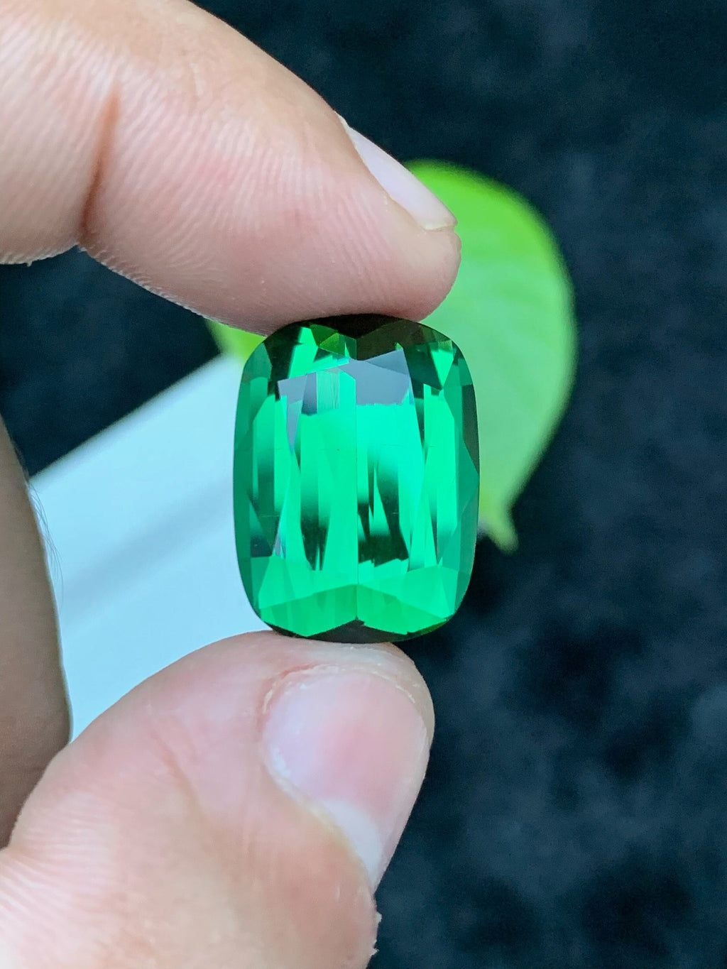 Green Tourmaline Gemstone: 17.75CT Faceted Cushion Cut, Afghanistan Origin