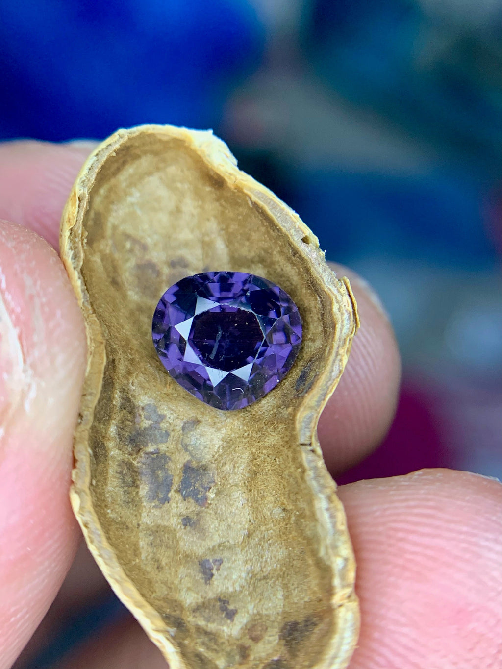 1.65 CT Bluish Purple Spinel Gemstone: Pear Cut, Afghanistan Origin