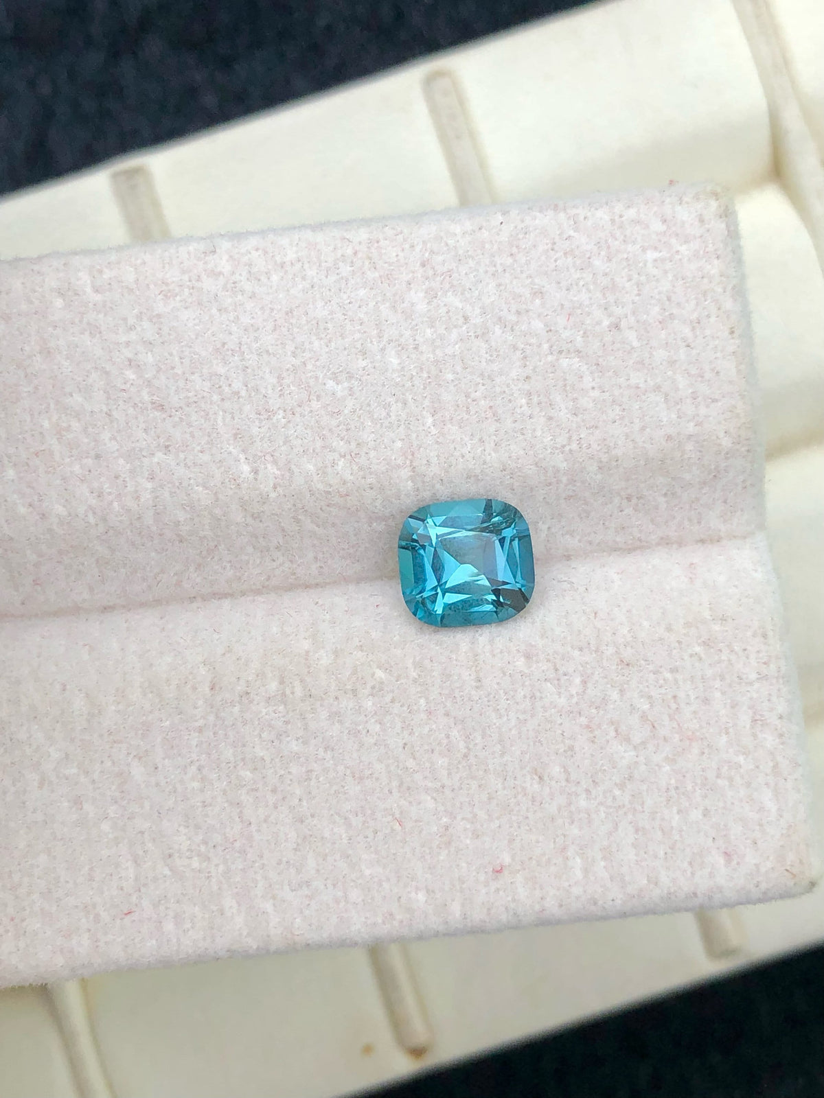 Lagoon Blue Tourmaline Gemstone: 0.80 CT Cushion Cut, Afghanistan