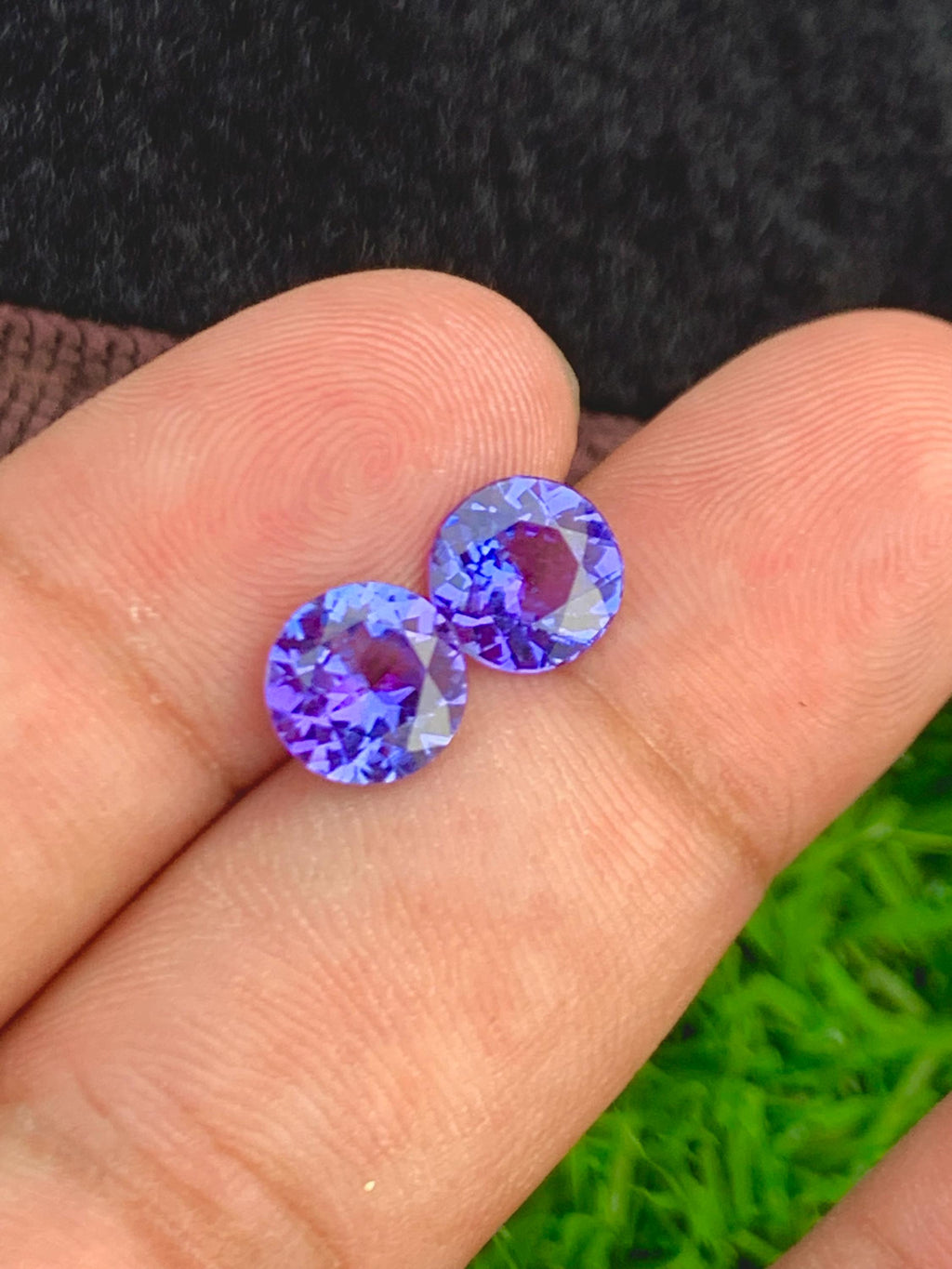 7mm Tanzanite Pair 2.90ct Round Cut Blue  tanzanite Gemstones from Tanzania