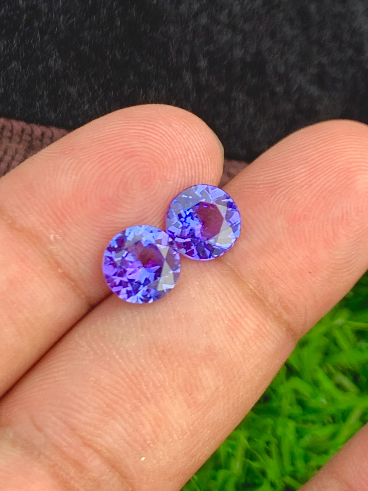 7mm Tanzanite Pair 2.90ct Round Cut Blue  tanzanite Gemstones from Tanzania