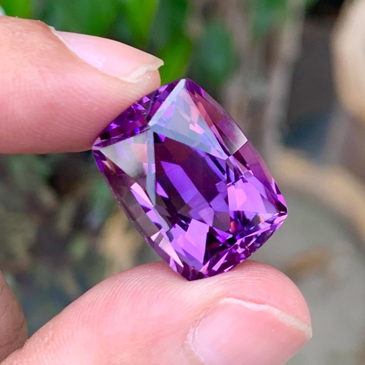 Amethyst 22.95ct Fancy Rectangular Cut from Brazil – Deep Purple Collector Gemstone