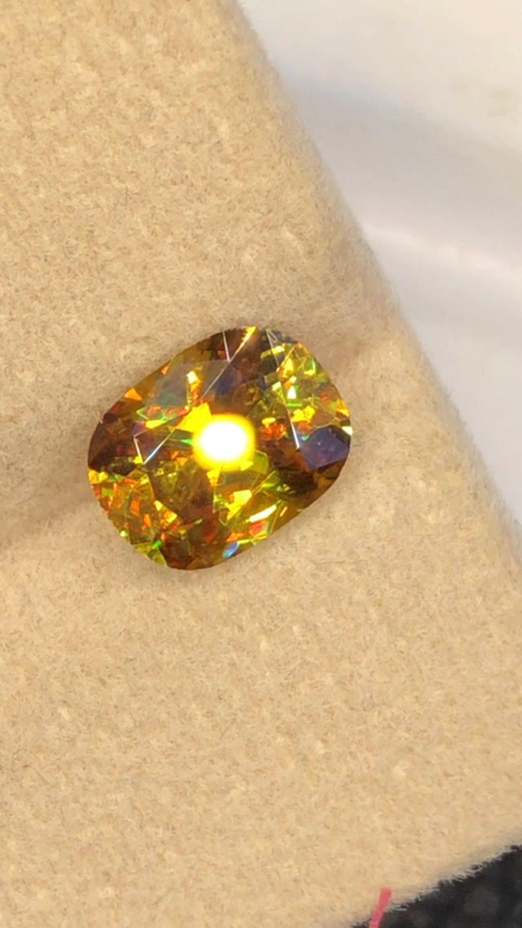 Cushion Cut Sphene Gemstone: 1.75 CT Yellow-Red Titanite, Zagi Mine