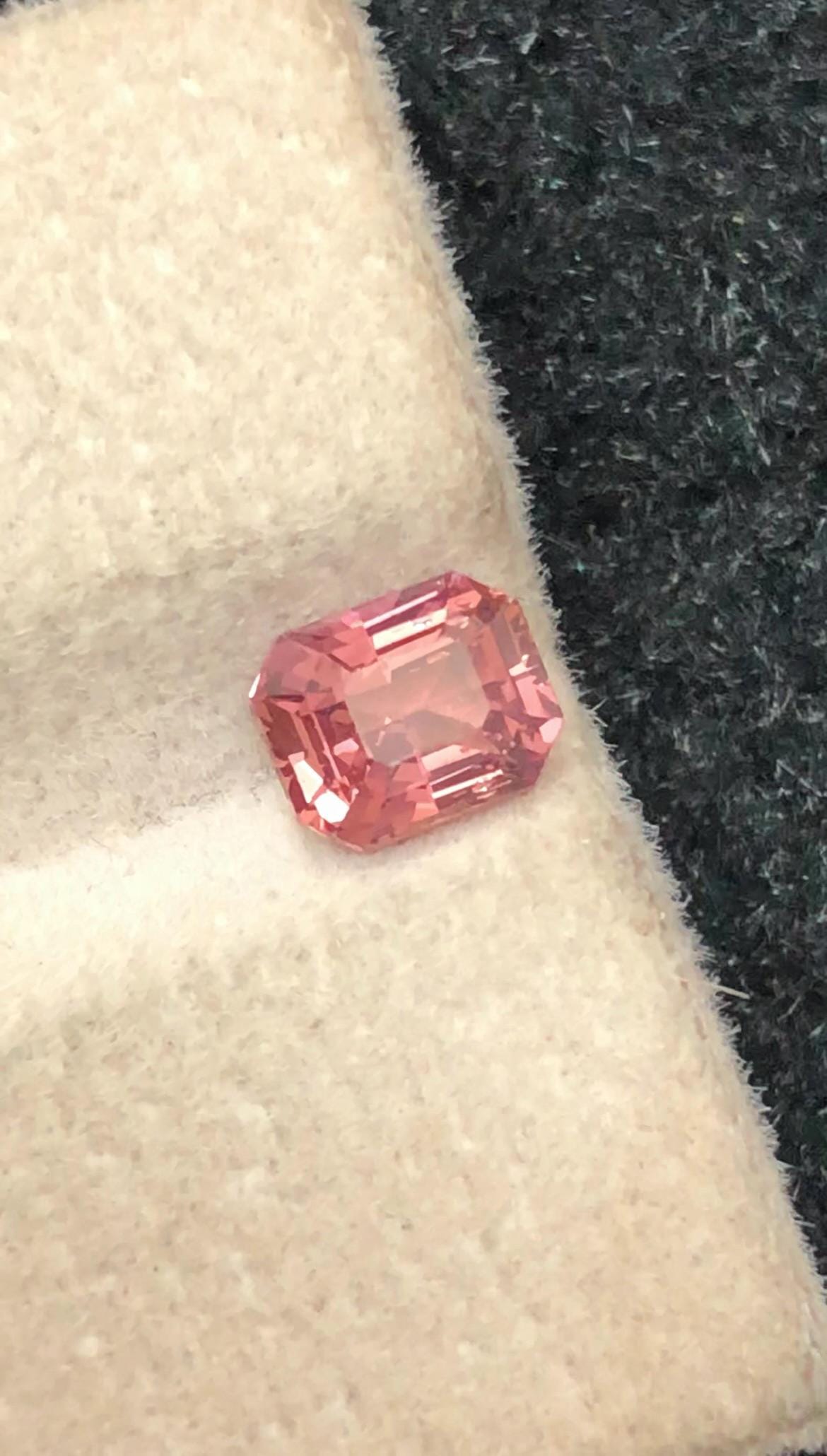 Sunset Padparadscha Sapphire 1.04 ct Fancy Octagonal Cut – From Madagascar With Certificate