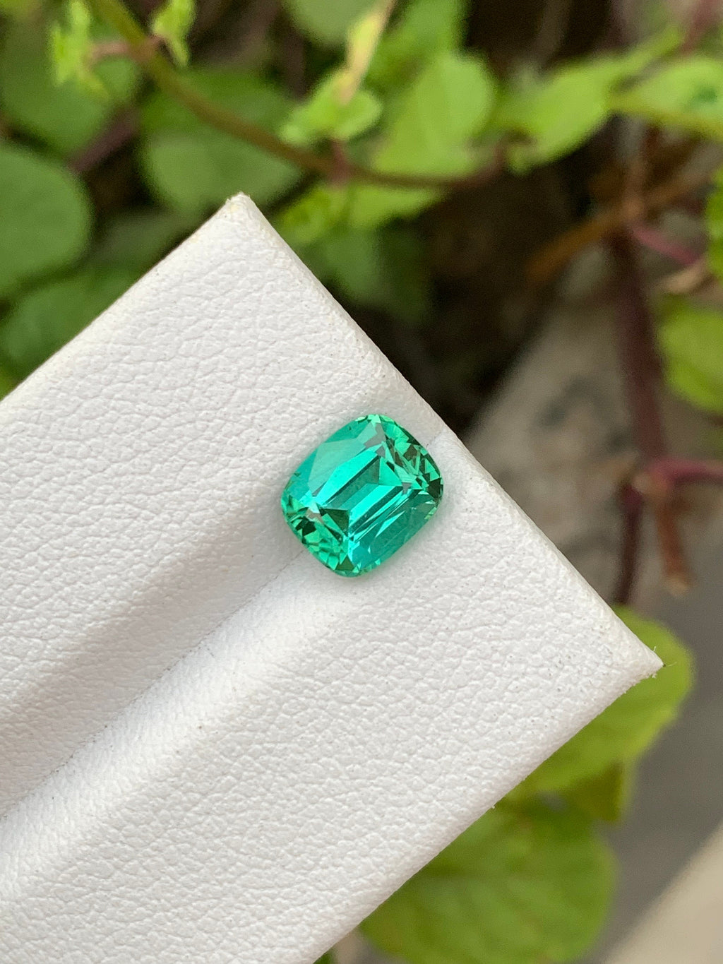 Natural Blue-Green Tourmaline Gemstone: Cushion Cut, 2.00 Carat