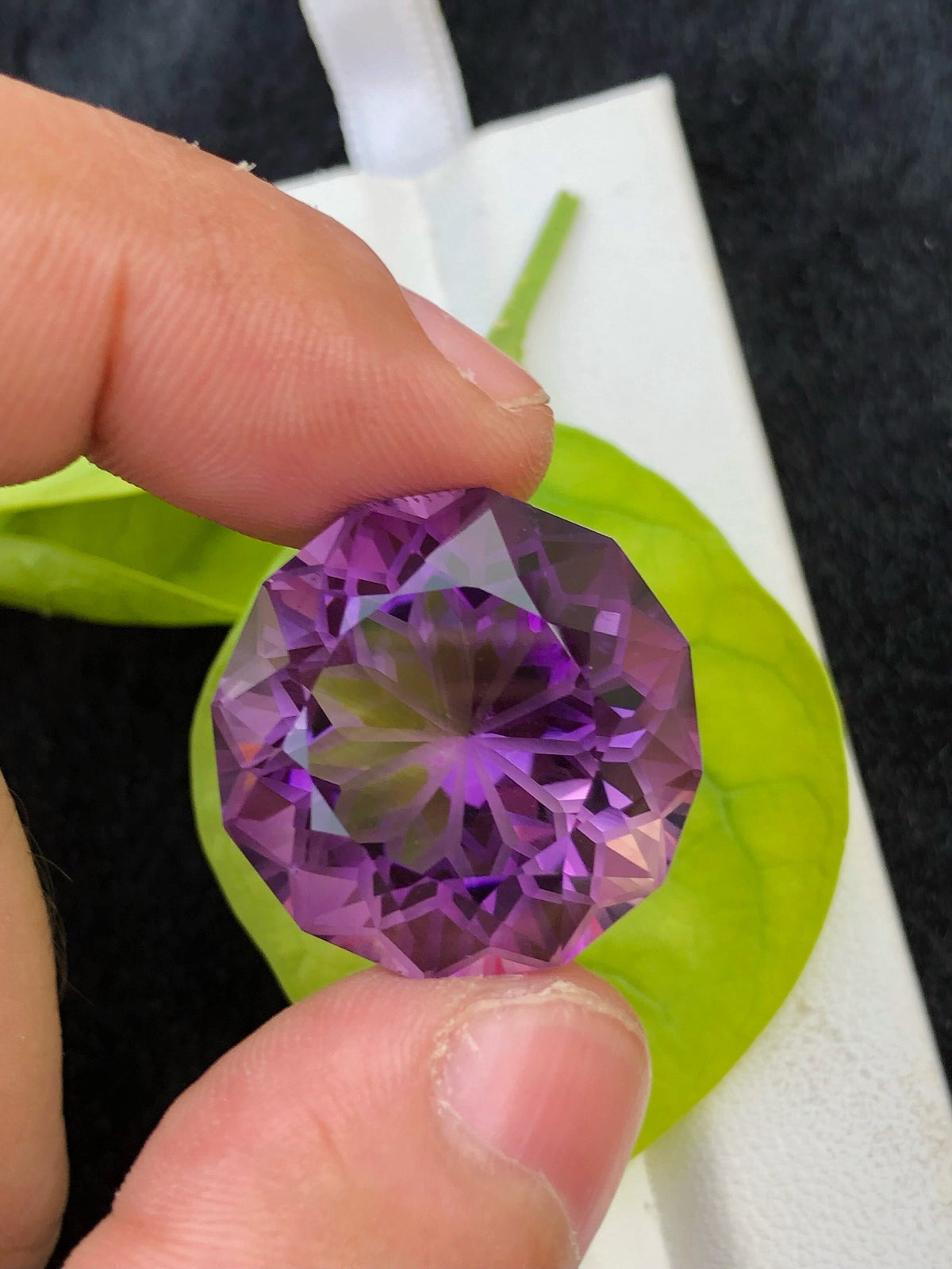 Flower Cut Amethyst Gemstone: 33.80 CT Loupe Clean Purple Stone