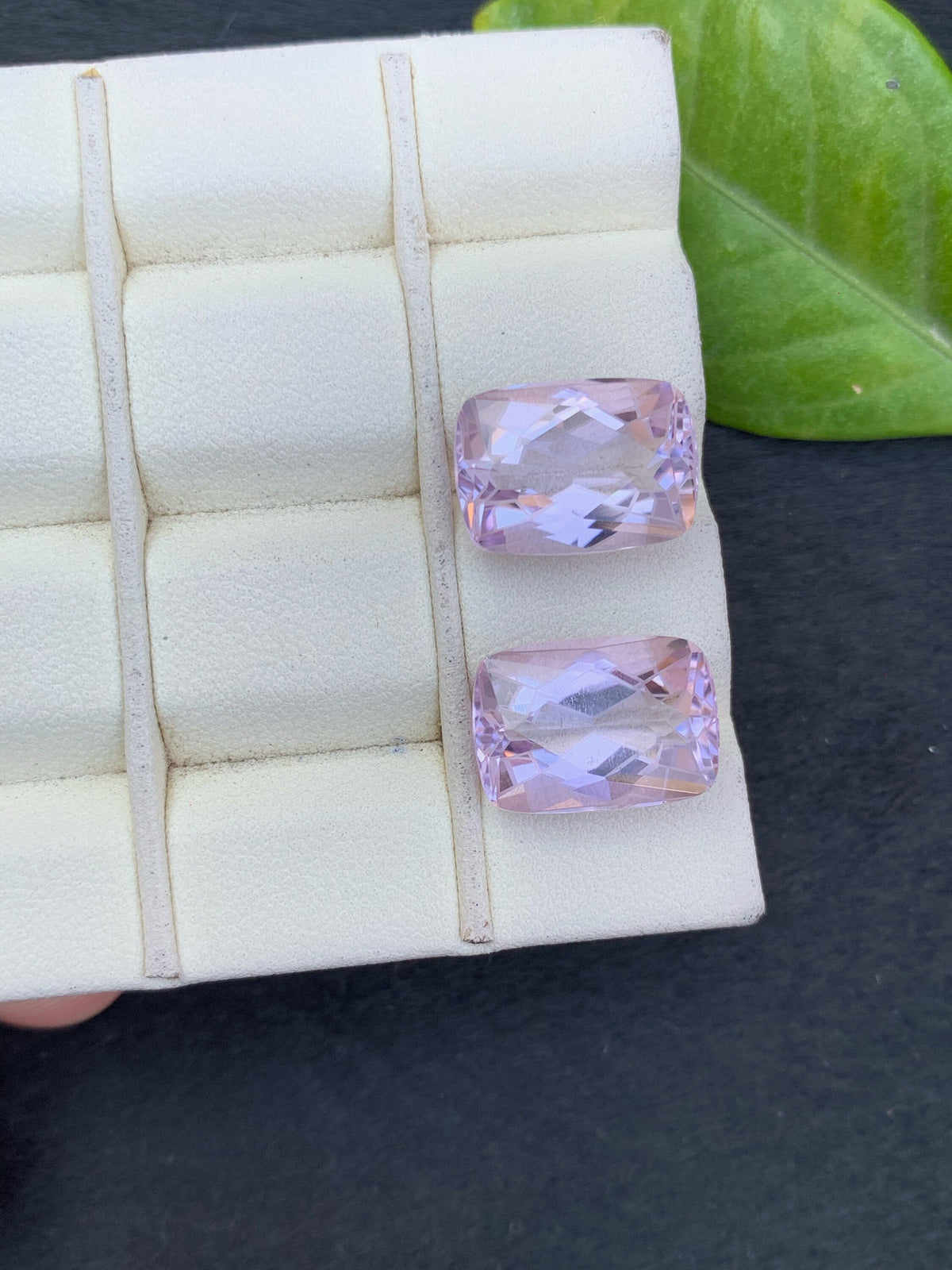 Emerald Cut Amethyst Gemstone Pair: 17.25CT Zambia Purple Stone