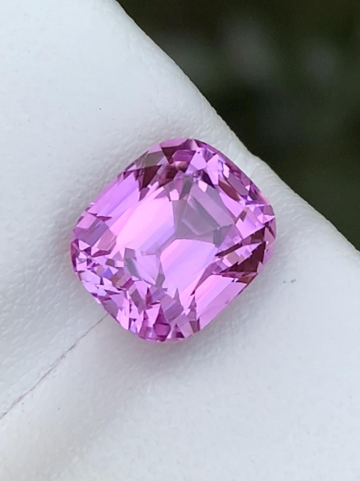 Pink Kunzite 4.65 CT Faceted Cushion Cut Stone From Afghanistan