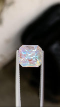 Rainbow Moonstone Gemstone: Faceted Emerald Cut, Madagascar Origin, 5.14 ct