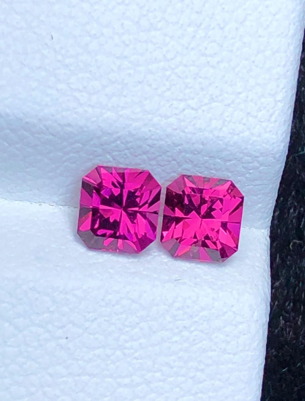 Malaya Garnet 1.30ct Pair Octagonal Radiant Cut Purple Pink Precision Matched Loose Gemstones