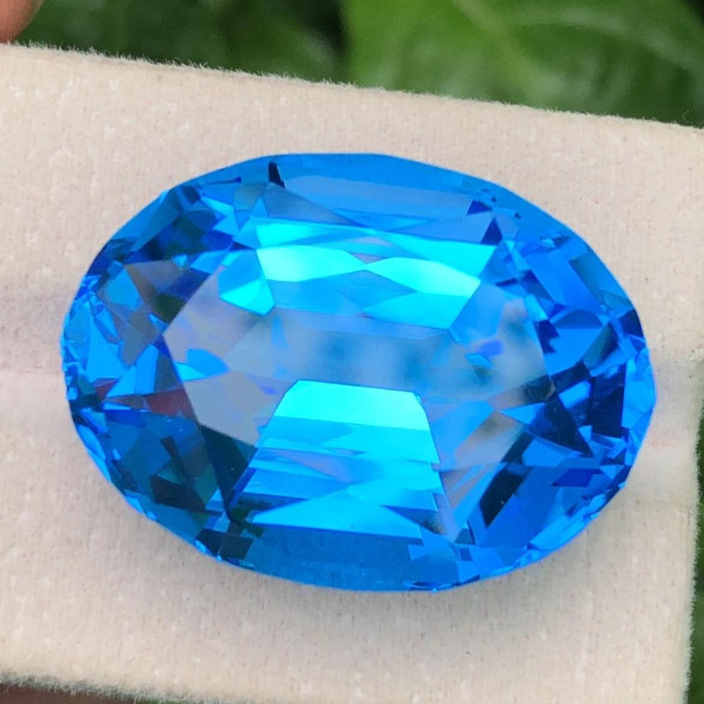 Blue Topaz 70ct Oval Cut – Electric Blue from Skardu Pakistan, 28x21x15mm