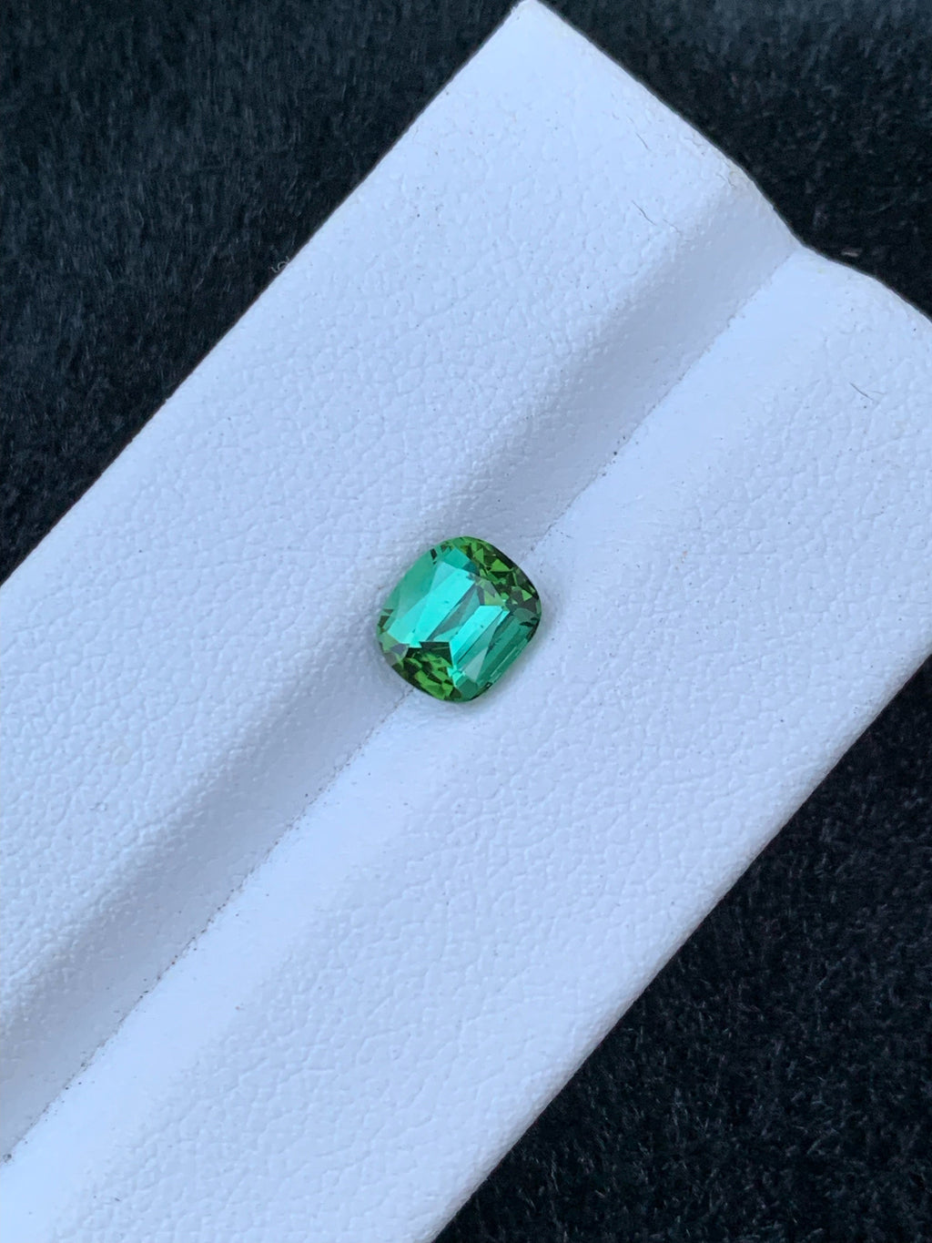 1.40 CT Bluish Green Tourmaline Gemstone: Long Cushion Cut