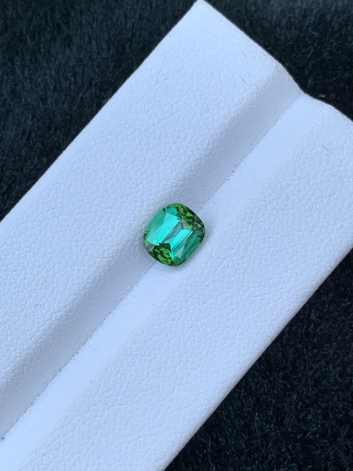 1.40 CT Bluish Green Tourmaline Gemstone: Long Cushion Cut