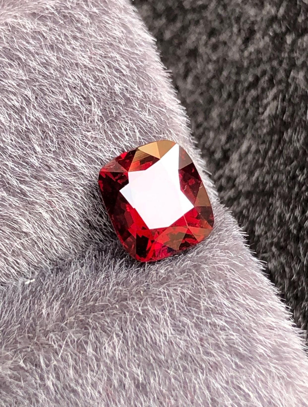 Vivid Red Spinel 1.73ct  Radiant Cushion Cut - Burma Gemstone Loose Stone