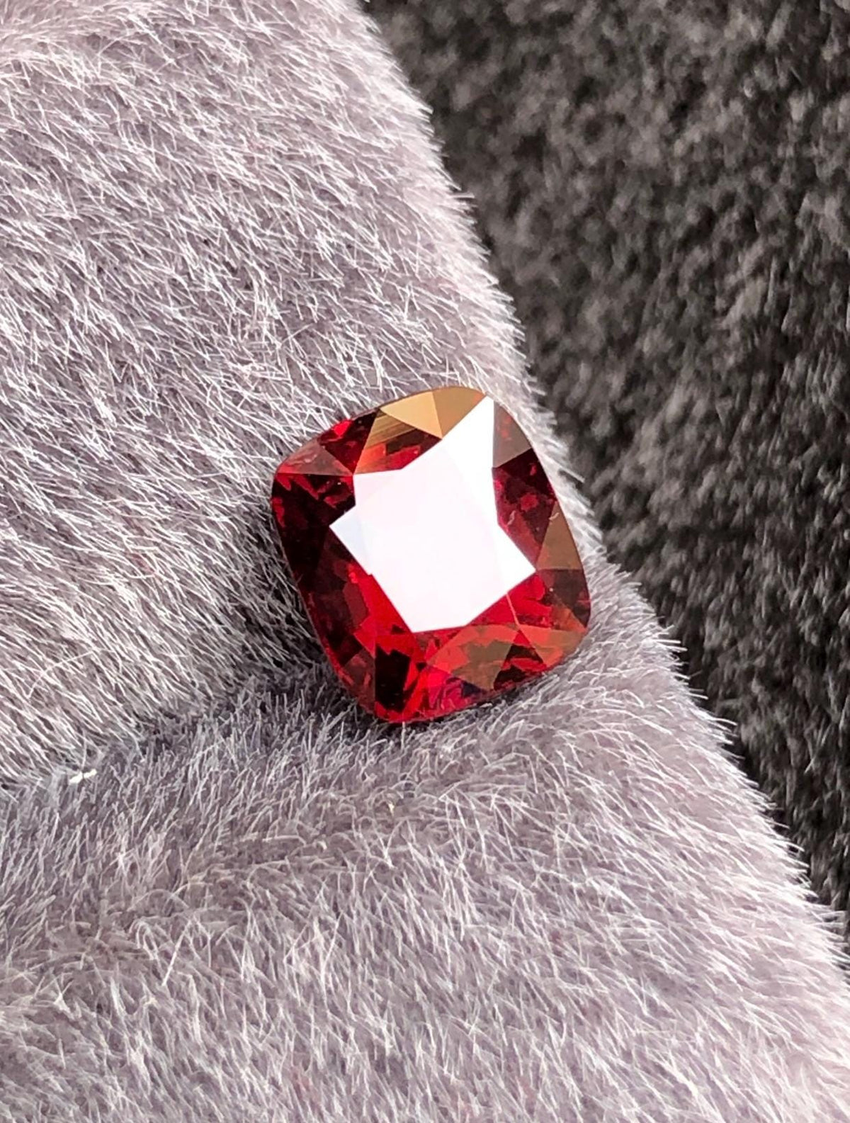 Vivid Red Spinel 1.73ct  Radiant Cushion Cut - Burma Gemstone Loose Stone