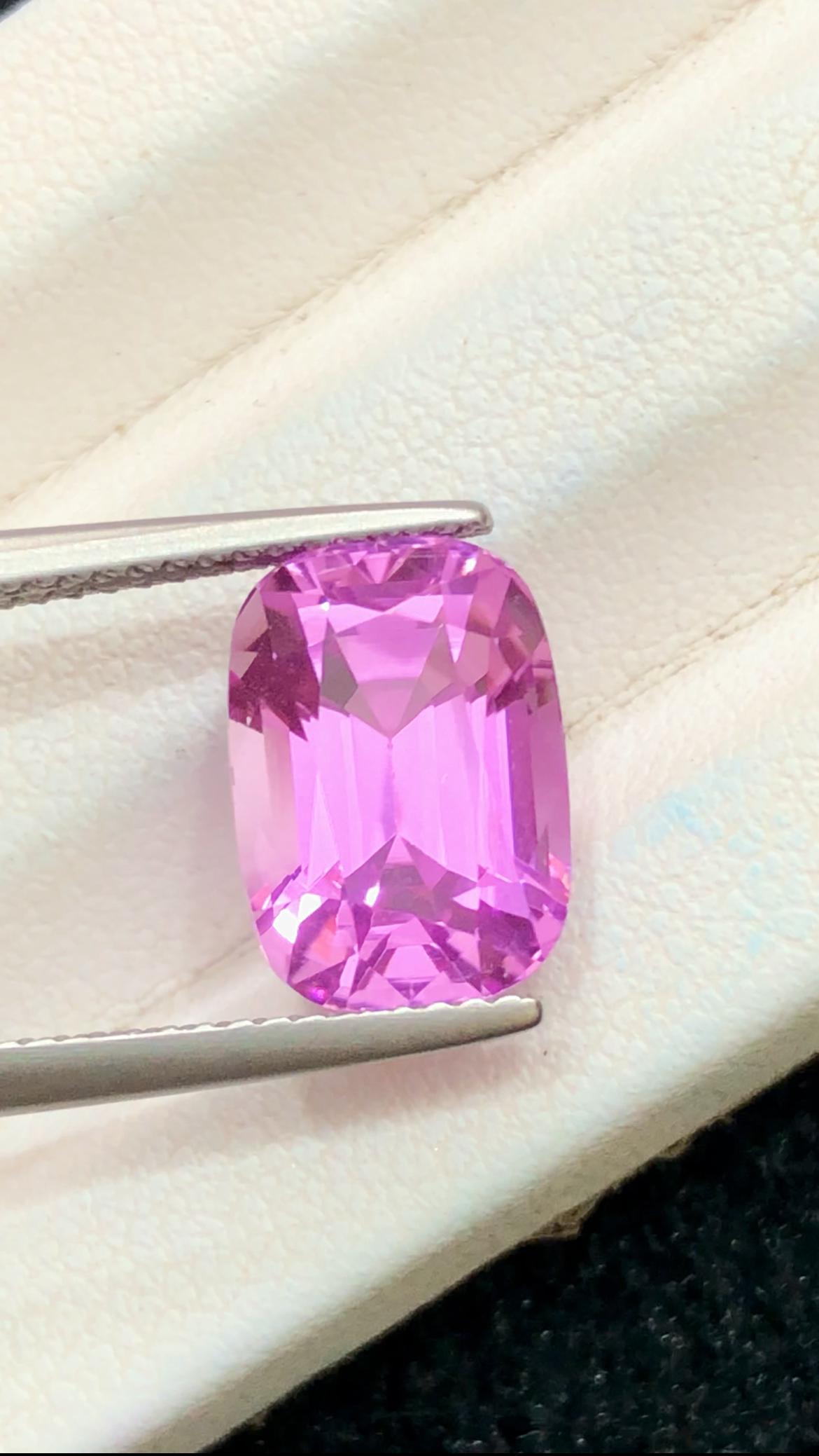 Pink Kunzite 5.55ct Cushion Cut – Afghanistan – Vibrant Pastel Pink Gemstone