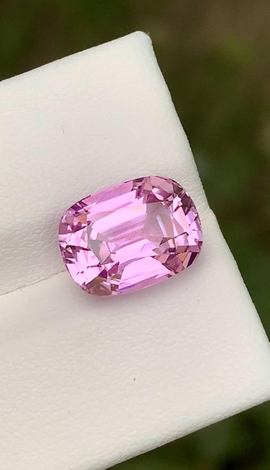 Pink Kunzite Gemstone: 5.70ct Faceted Cushion Cut From Nuristan Afghanistan