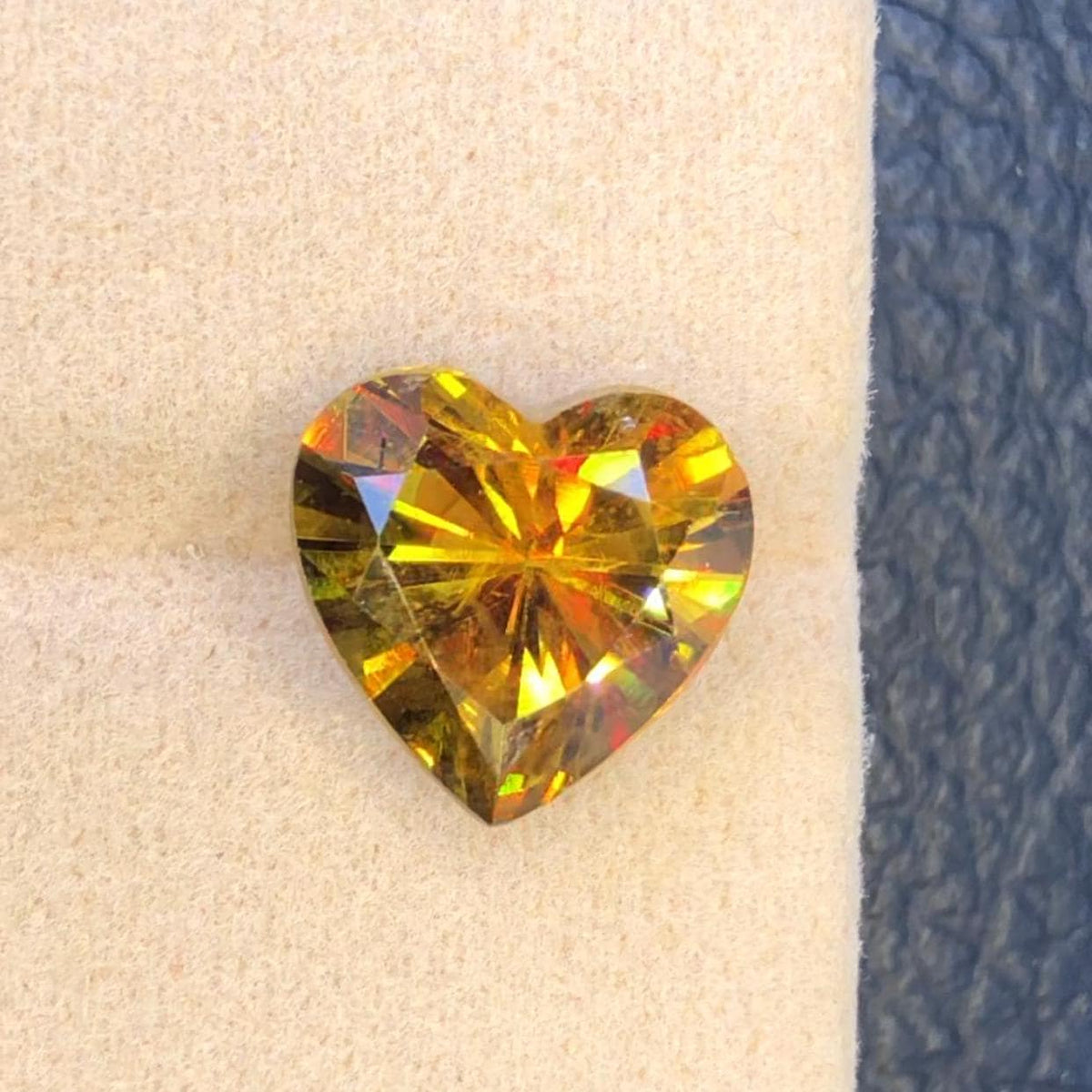 Heart Sphene Gemstone: 6.30 CT Greenish Yellow Titanite Stone