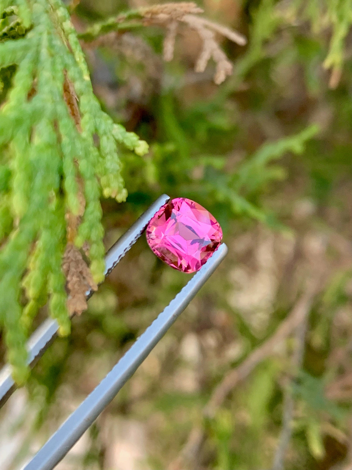 Pink Tourmaline Stone: 1.75 CT Faceted Cushion Cut Gemstone from Afghanistan