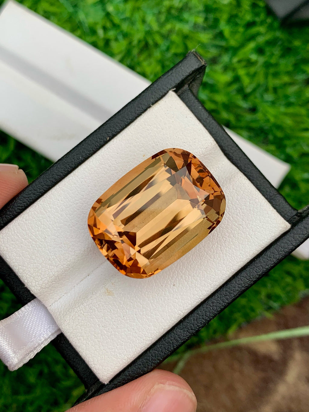 40.85 Carat Champagne Topaz Gemstone: Cushion Cut Natural Stone From Brazil